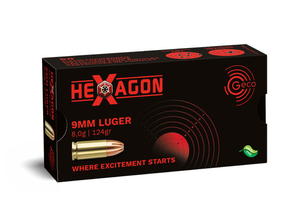 Geco 9mm Luger 124gr HEXAGON