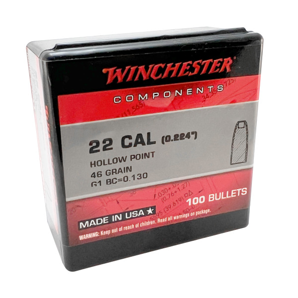 Winchester 46 gr. HP .22 kal. (.224), 100 pk.