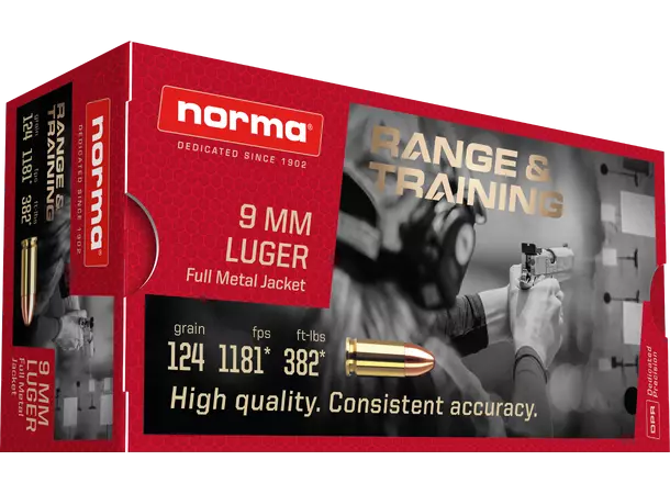 Norma 9mm Luger 124gr FMJ