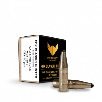 Fox 80 gr. Classic Hunter 6 mm (.243) 50 pk.