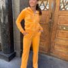 Juicy Couture, Classic Del Ray Velour Pant Blazing Orange