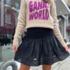 Ganni, Crinkled Georgette Smock Mini Skirt