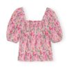 GANNI, Puff Sleeve Smock Top