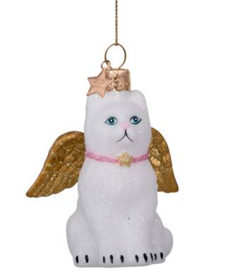 Vondels, Ornament white cat w/wings