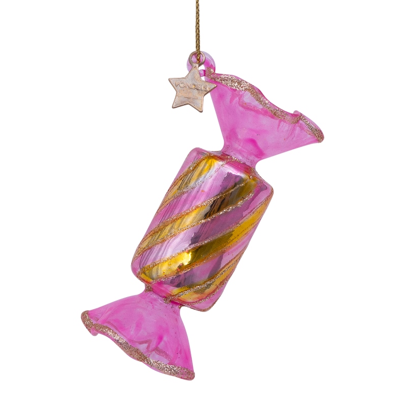 Vondels, ornament pink candy