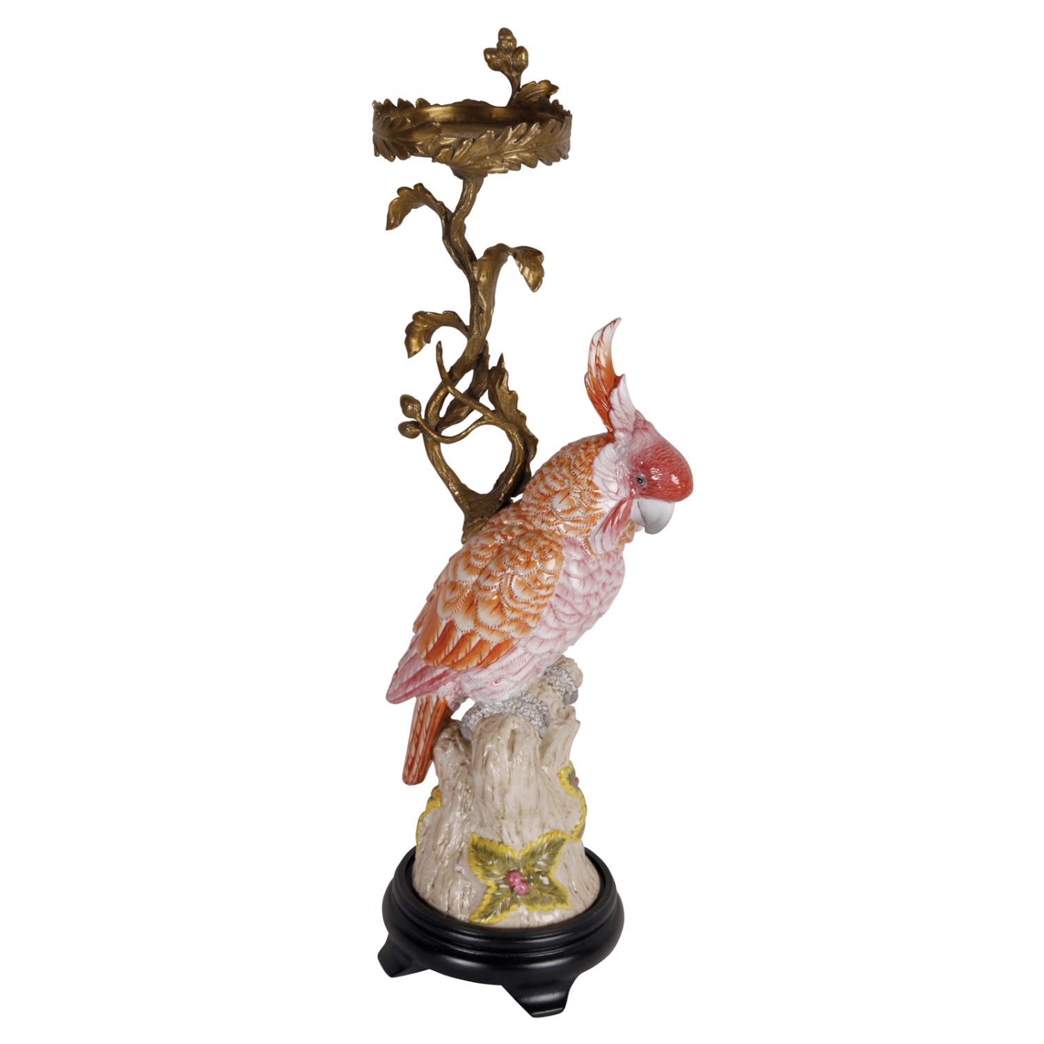 G&C, Candle holder parrot coral