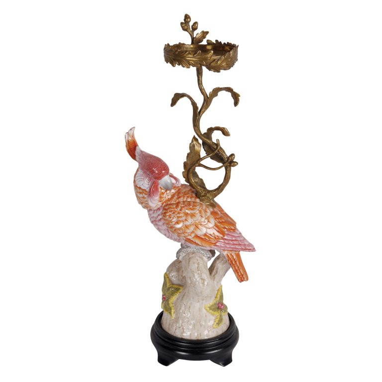 G&C, Candle holder parrot coral