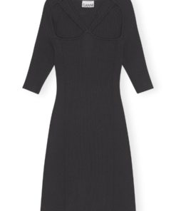Ganni, Melange Cut Out Mini Dress