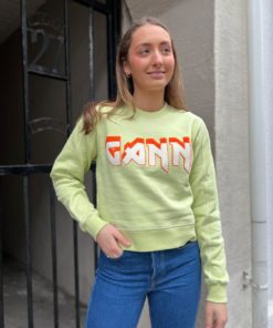 Ganni, Isoli Rock Sweatshirt Lily Green