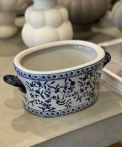 G&C, Planter oval blue/white small