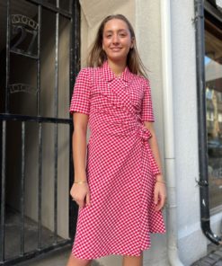GANNI, Stretch Seersucker Wrap Dress