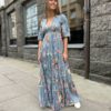 ByTiMo, Twisted Maxi Dress Blue Bouquet