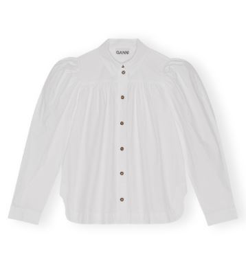 Ganni, Cotton Poplin Shirt, Bright White