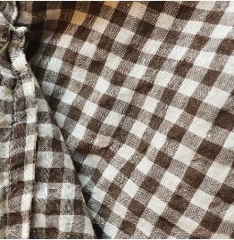 Linge Particulier, Tabelcloth Brown Gingham 140x250