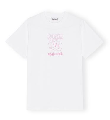 Ganni, Basic Jersey Pink Bunny Relaxed T-shirt