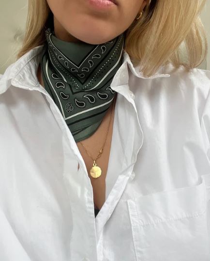 Lescarf, Paisley Scarf Green 50cm