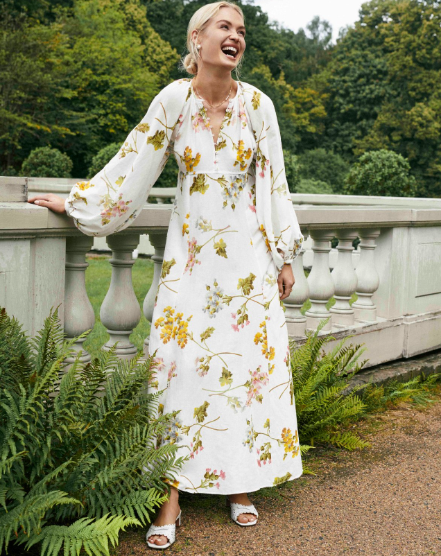 byTimo, Botanical Linen Relaxed Maxi Dress