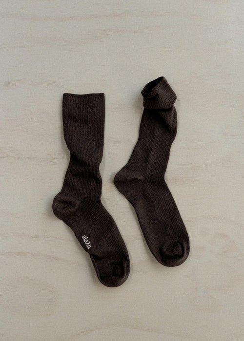 Aiayu, Wol Rib Socks Brun