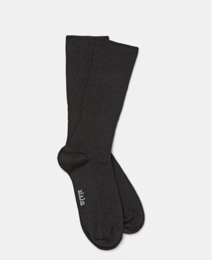 Aiayu, Wool Rib Socks Black