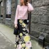 Bytimo, Cupro maxi skirt growing flower