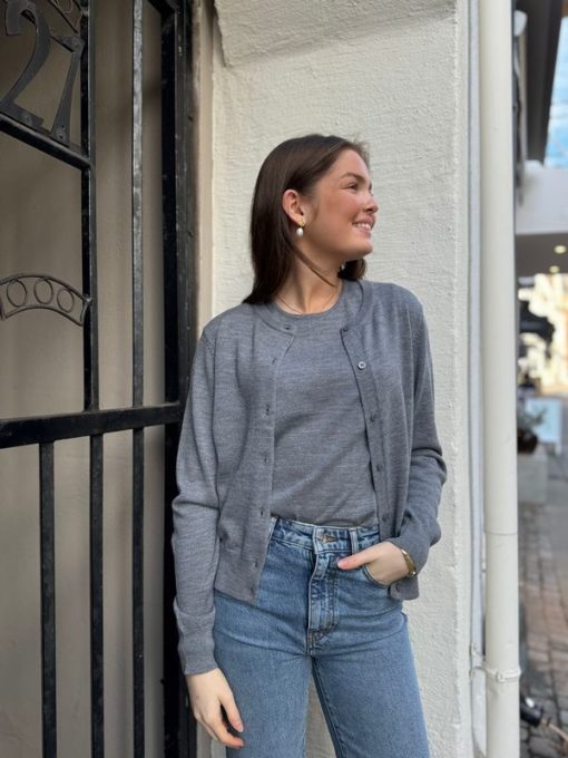 FWSS, Classic Merino Cardigan Gray Melange