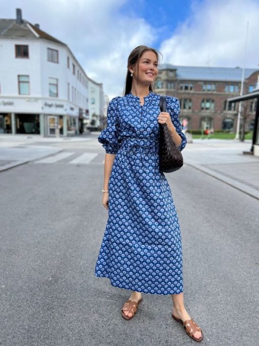 APOF, Maya dress chevron blue