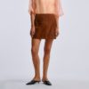 One and other, Idun leather skirt cognac brown