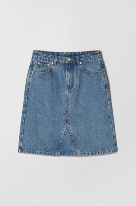 FWSS, Denim A-Line Skirt Stonewashed Blue