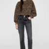 Anine bing, Miles sweatshirt black and brown leopard