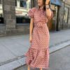 APOF, Idune chevron rose dress