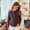 FWSS, Milano knit blazer chocolate brown