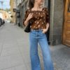 Stella Nova, Heart printed silk top