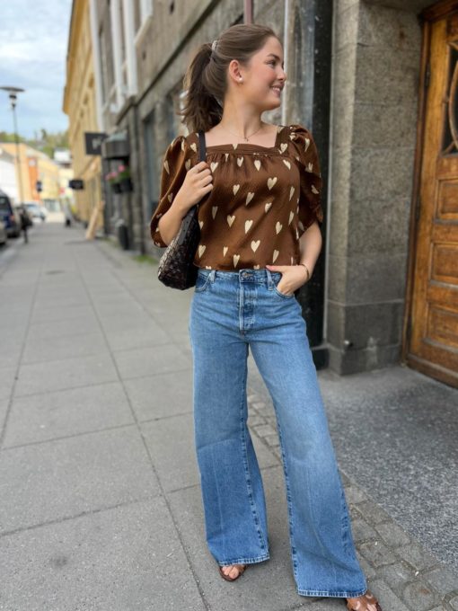 Stella Nova, Heart printed silk top