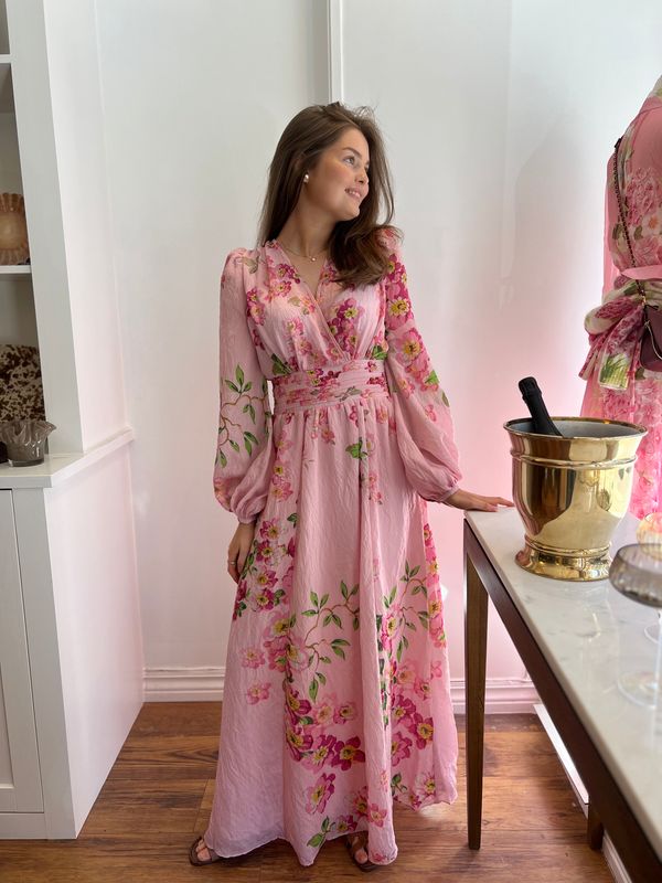 Bytimo, Viscose v-neck dress cherry blossom