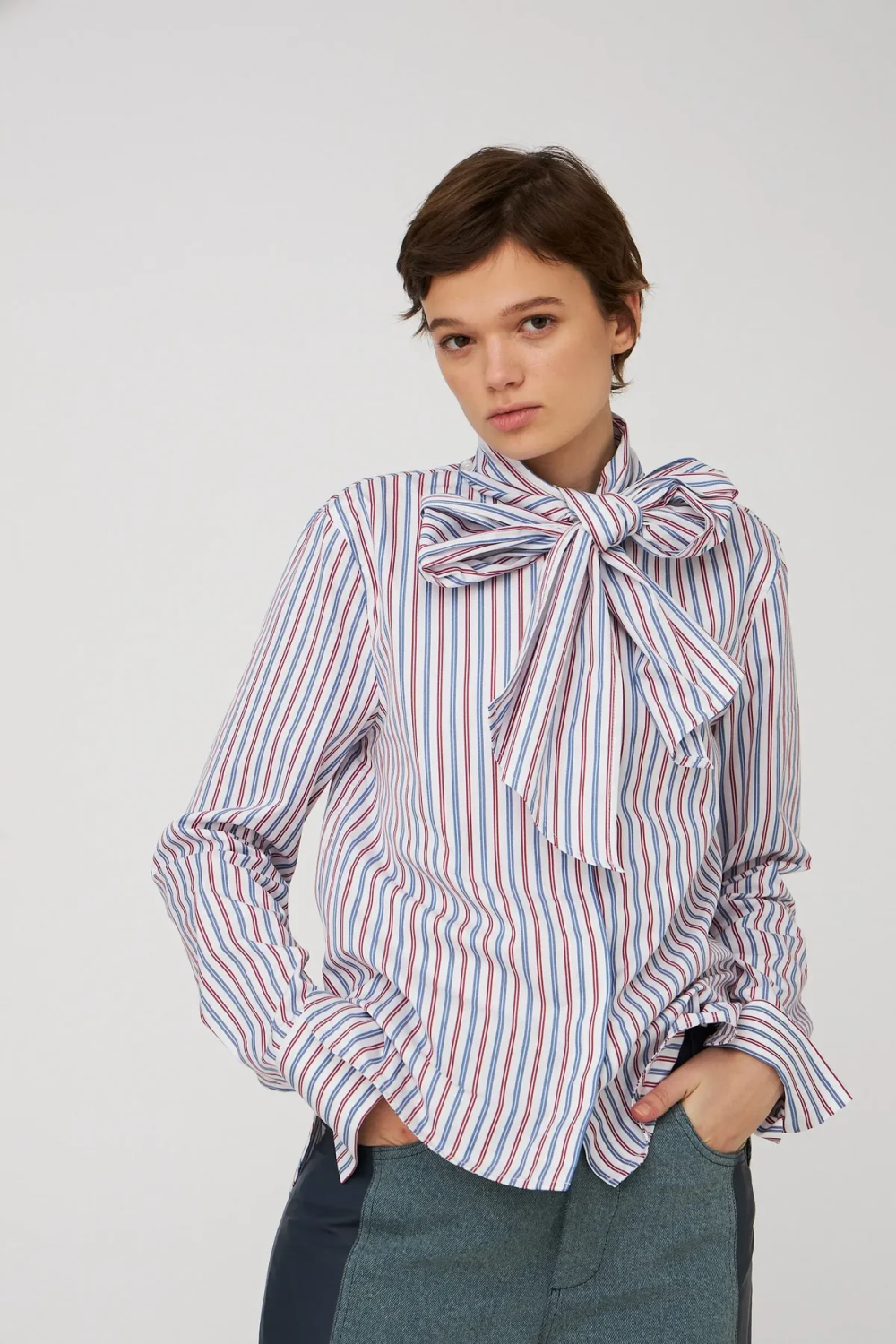Stella Nova, Striped bow shirt cotton