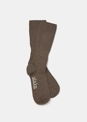 Aiayu, Cahsmere sock dark brown melange