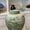 Tea jar green landscape