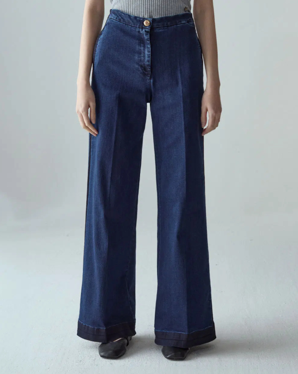 Shaft, Flaire smocking denim over blu used