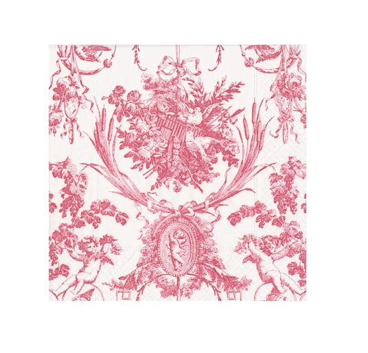 Caspari, Napkin rose romantic toile