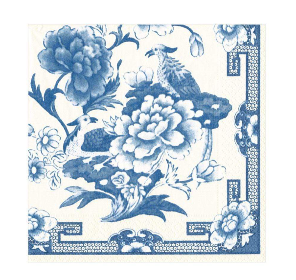 Caspari, Napkin blue & white