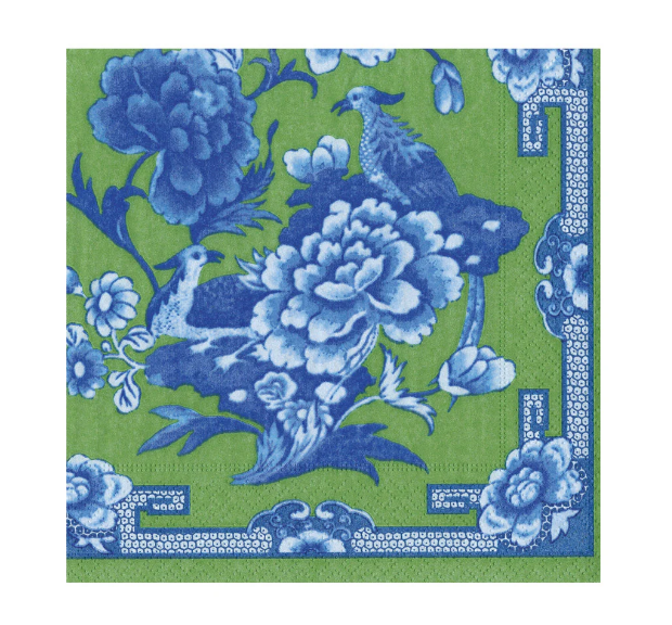 Caspari, Napkin Green & blue plate