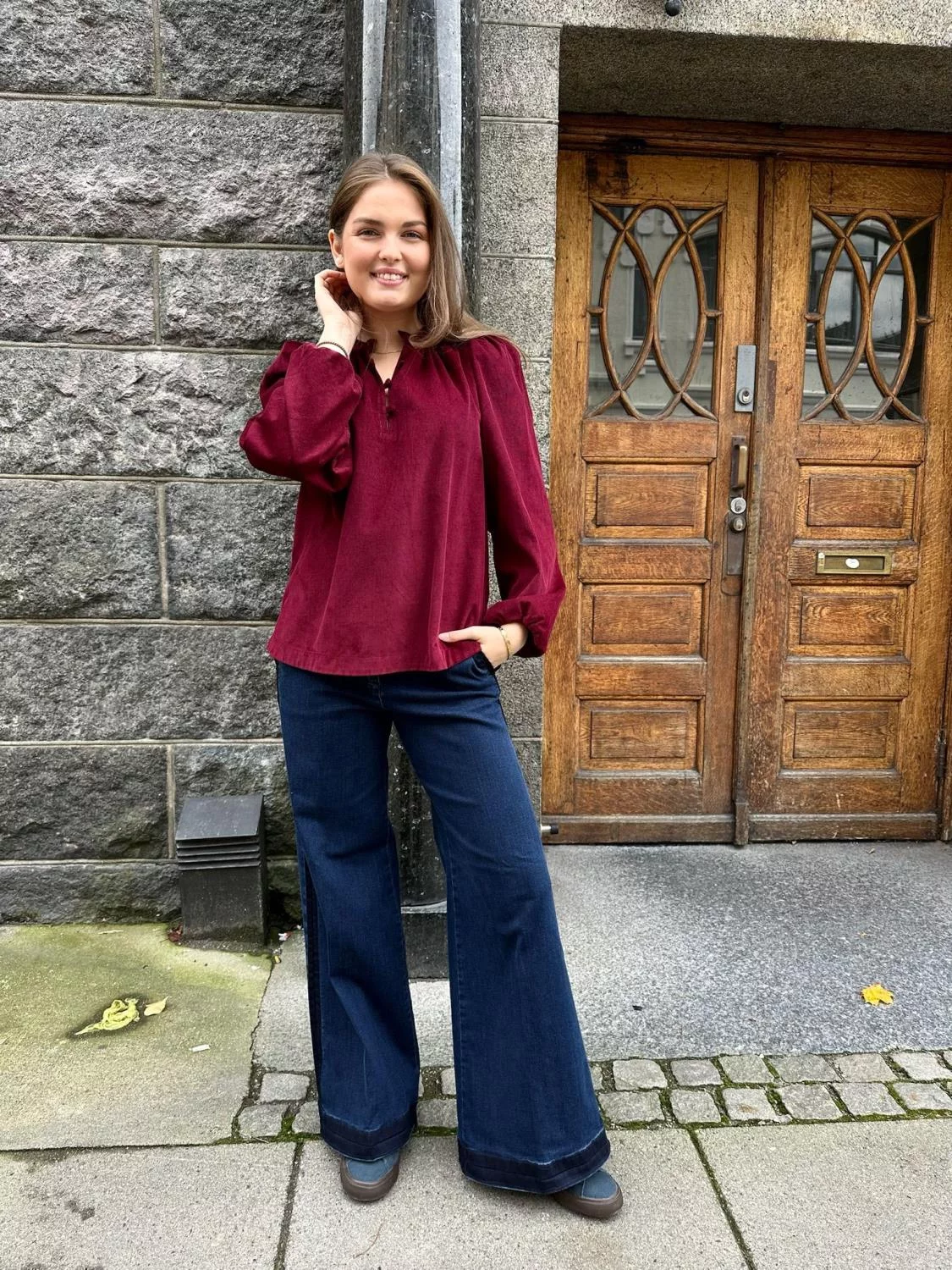 APOF, Audrey shirt red plum baby cord