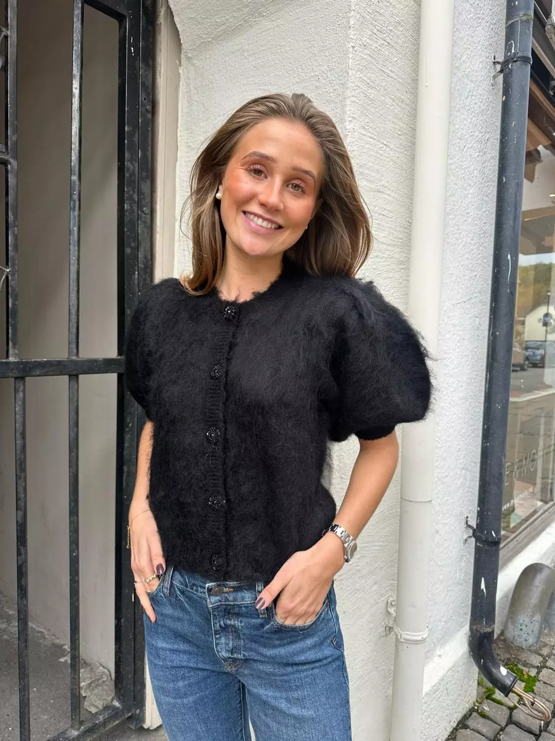 byTiMo, Hairy Knit Puffed Jacket