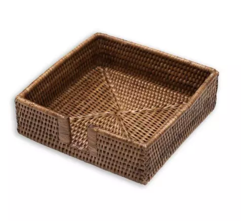 Rattan cocktail napkin holder