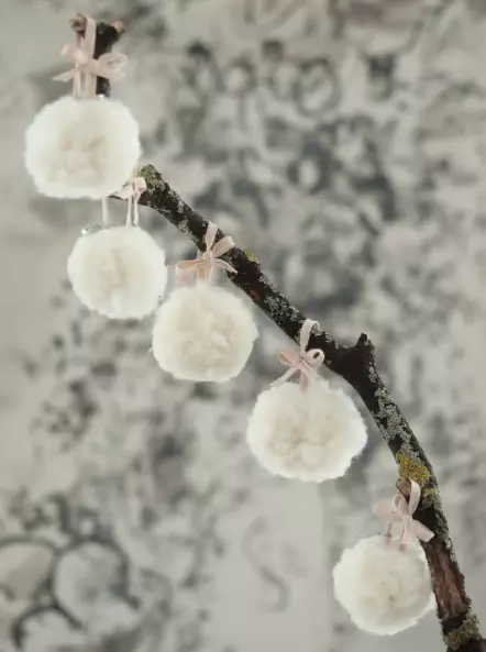 Deus living, Set of 3 handmade italian wool snowball