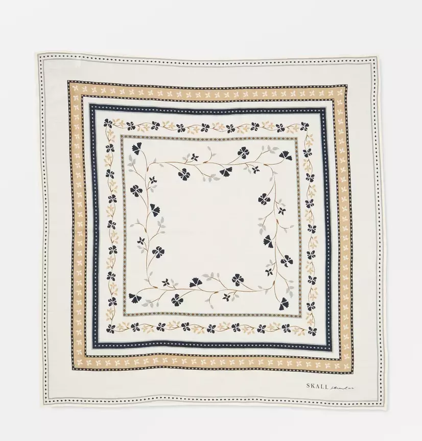 Skall Studio, Skall Floral Scarf Ivory