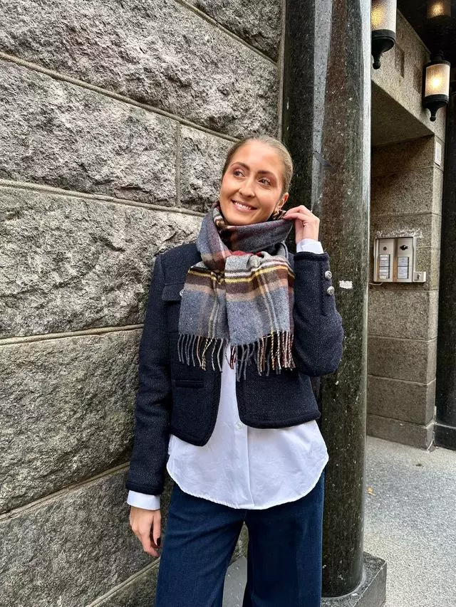 Glen Prince, Lambswool scarf blå