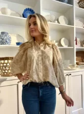 byTimo, Checks Blouse, Khaki