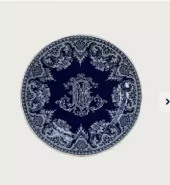 Gien, Dessert Plates Monogramme depareillees