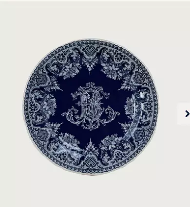 Gien, Dessert Plates Monogramme depareillees